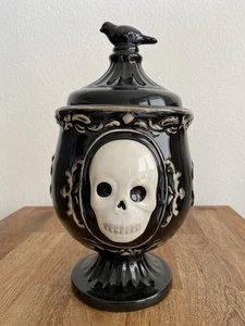 WORLD MARKET TREAT JAR CONTAINER Cookie Jar Apothecary Skull Goblet HALLOWEEN - Picture 1 of 7