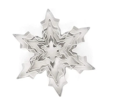 Neustanlo Keksausstecher Schneeflocke, Eiskristall Edelstahl 5-tlg. Edelstahl - Bild 1 von 2