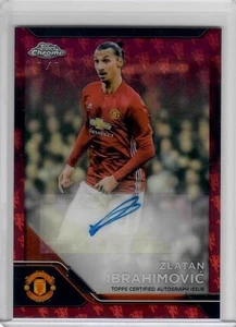 2024 Topps Chrome Manchester United Chrome Auto Zlatan Ibrahimovic /5 Red Ref - Picture 1 of 2