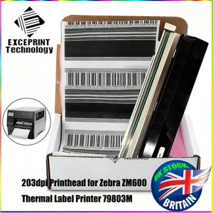 Cabezal de impresión 79803M para etiqueta térmica Zebra ZM600 203 ppp nuevos cabezales de impresión - Imagen 1 de 10