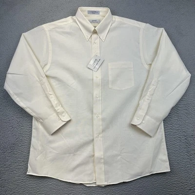 Arrow Carriage Trade Shirt Mens 16.5 32/33 White Oxford Button Down USA Pocket - Image 1 of 4