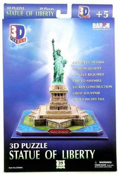  STATUE OF LIBERTY 3D  BUILDING 39 PIECES E-Z  NEW YORK CITY  STATUE OF LIBERTY  - Image 1 of 3