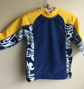 NWT Gymboree boy size 4 Yellow Blue SWIM RASHGUARD TOP - Picture 1 of 5