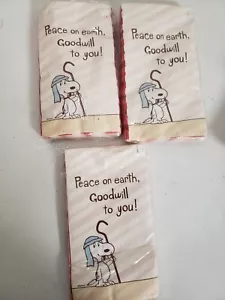 Dreierpack Snoopy Weihnachten 16 Servietten Hirte Schultz Peace On Earth Goodwill - Bild 1 von 2