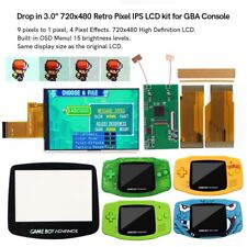 Easy Install V5 GBA 3.0" 720x480 Retro Pixel IPS LCD Backlit Kit+ Game Boy Shell