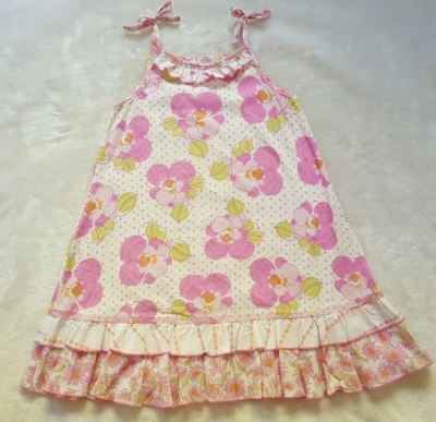 Vestido de sol B BABY LULU "Honeydew" blanco rosa lunares con volantes 4 florales miel rocío Foto 1 de 4