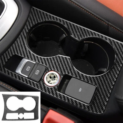 Portavasos central de fibra de carbono embellecedor interior para Audi Q3 2013-18 Foto 1 de 4