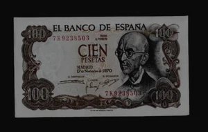 SPAIN( 1 ) BANK NOTE 100 PESETAS  17 . 11 . 1970   P 152   UNCIRCULATED - Picture 1 of 2