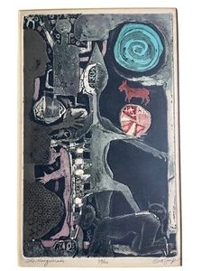 DICK SWIFT "The Masquerade" 1972 Mixed Intaglio  Color Viscosity signed - Picture 1 of 12