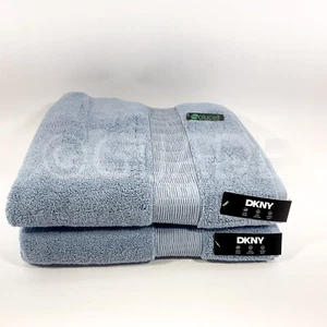 DKNY 100% Cotton 2Pc 30 In x 58 In Towels 2Pc Bath Blue New - Picture 1 of 6