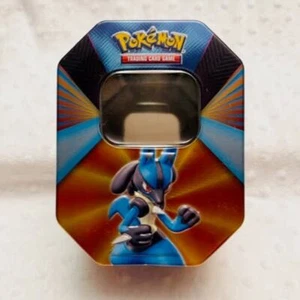 Juego de cartas coleccionables Pokémon 2021 Lucario V Forces desatado, lata vacía de coleccionistas (sin cartas) - Imagen 1 de 7