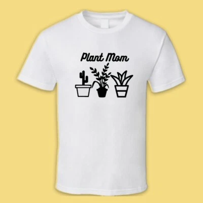 Plant mamá linda camisa blanca negra manga corta suave 100% algodón amantes de las plantas Foto 1 de 4