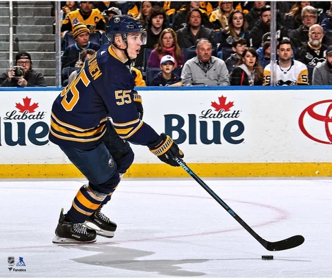 Rasmus Ristolainen Buffalo Sabres Unsigned Blue Jersey Skating 20x24 Photo Cover