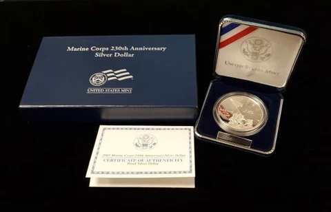 2005 U.S. Marine Corps 230th Anniversary Proof Silver Dollar Cover