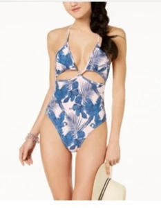 Minkpink Hibiskus Insel Ausschnitt frecher einteiliger Badeanzug, Größe S, neu mit Etikett - Bild 1 von 2
