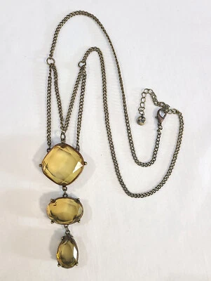 Collar Ann Taylor Loft Tono Bronce Grande Facetado Ámbar Cristal Foto 1 de 4