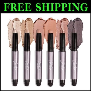 Long-Lasting 6-Piece Eyeshadow Stick Set - Matte & Shimmer Waterproof Finishes - Picture 1 of 12