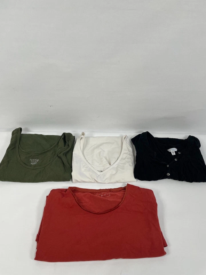 Lote de 4 tops para mujer talla XXL: verde, color ladrillo, blanco y negro Foto 1 de 4