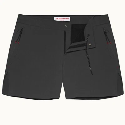 ORLEBAR коричневый серый средней длины технический сеттер Hot плавать шорты размер 34 $375 - Изображение 1 из 4