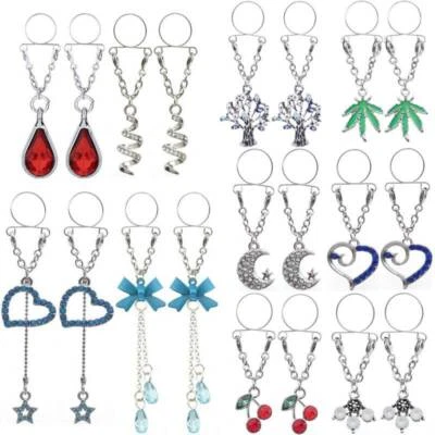 2X Sexy Colgante Cilp en Ajustable Falso Pezón Anillo No Piercing Joyería Corporal Foto 1 de 4