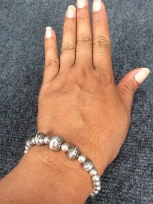  Carolyn Pollack esterlina 925 sello suroeste cuentas bobina pulsera falta etiqueta Foto 1 de 4