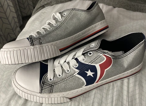 Foco NFL Team Sneakers Women’s Houston Texans Low Top Glitter Sneakers Size 9 Cover