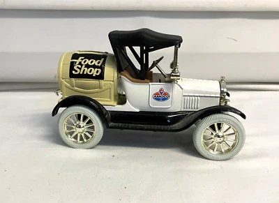 Réplica de metal ERTL 1918 Ford Modelo 'T' Runabout Amoco Food Shop Bank ¡con llave! Foto 1 de 4