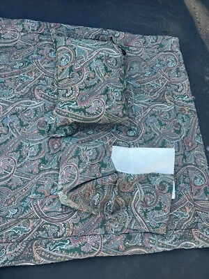 Juego de 3 edredones Cannon Twin cachemir verde oscuro y borgoña DE COLECCIÓN AÑOS 90’s Foto 1 de 4