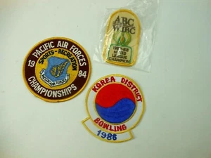 3 Old Patches 1984 Pacific Forces Championship Korea District Bowling - Picture 1 of 4