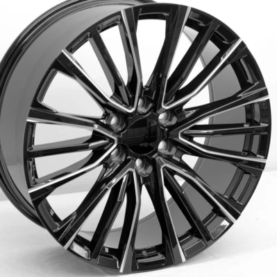 22" Black Milled Escalade V Replica Wheels 22x9 6X139.7 +28mm Chevy Cadillac GMC - Image 1 of 4