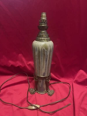 lampe Ancienne gres flamme Pierrefonds Bronze Directoire - Photo 1/4