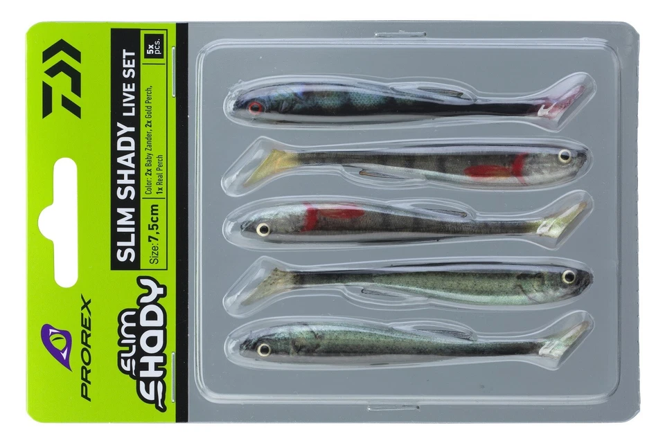 DAIWA Prorex Real Slim Shady Live Set, Gummifisch-Sortiment
