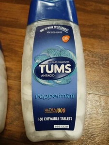 TUMS Peppermint Antacid Tablets - 160 Count - Exp 09/2026 - Picture 1 of 4