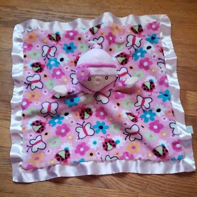 Douglas Bebé Niña Muñeca Rosa Flores Lovey Manta de Seguridad Satinado ~ ¡DULCE! Foto 1 de 4