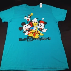 NEW Walt Disney World Shirt Adult XL Green Mickey Minnie Mouse Donald Duck - Picture 1 of 7