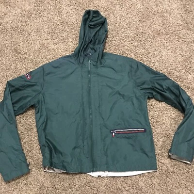 Jeans Tommy Hilfiger Vintage Mujer’s M Verde Cremallera Chaqueta Nylon A17 Foto 1 de 4