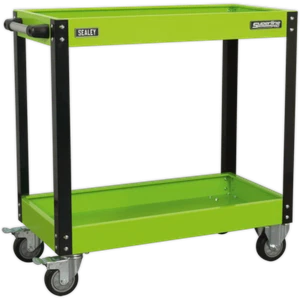 Sealey 2 Shelf Trolley Green & Black - Picture 1 of 3
