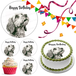 Cockapoo Dog Cake Topper Party Decoration Edible Birthday Celebration Cupcake - Picture 1 of 15