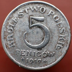 5 Fenigow 1917 F - Poland Y#5 iron coin - Germany occupation -#R369 - Picture 1 of 3