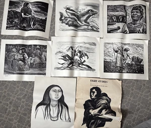 Eight Studies Mexican Masters Of Graphic Arts Prints 7 Prints 1952 - Picture 1 of 12