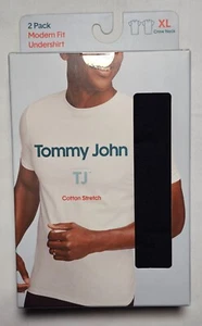 Tommy John Cotton Stretch Modern Fit Undershirt - XL - Black - 2-Pack - Picture 1 of 2