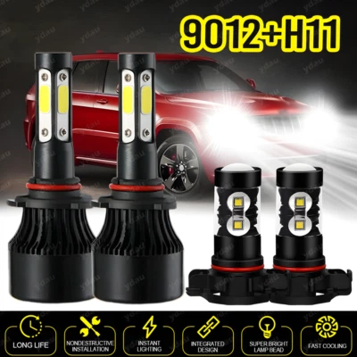 Combo de faros LED y faros antiniebla blanco transparente para Jeep Cherokee 2014-2015 Foto 1 de 4