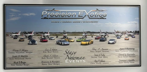 Precision Exotics Stacy Newman Events Plaque 20" X 9" Cover