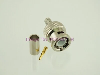 BY W5SWL ® BNC Male Coax Connector Crimp RG-58 LMR-195 2-Pack by W5SWL