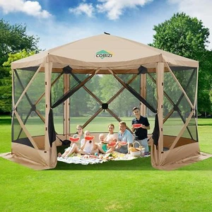 Gazebo Tent Quick-Set 12'x12', 6 Sided Pop-up Canopy Screen Tent for Camping NEW - Picture 1 of 55
