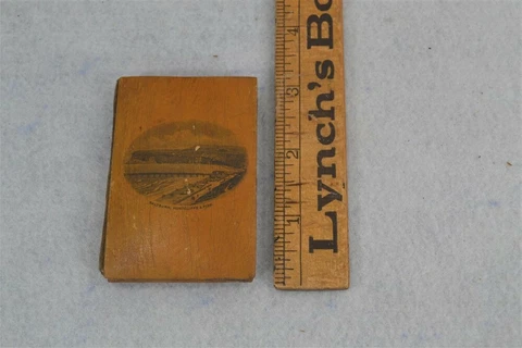 sewing needle case mauchline book Saltburn Huntcliffe Pier 19th c 1800 antique Cover
