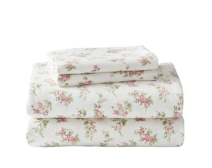 Laura Ashley Home - Queen Sheets, Cotton Flannel Bedding Set, Brushed for Extra - Picture 1 of 6