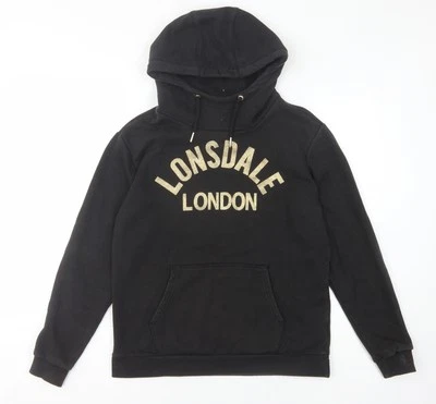 Lonsdale Women's Black Pullover Hoodie Size 10 - Image 1 of 4