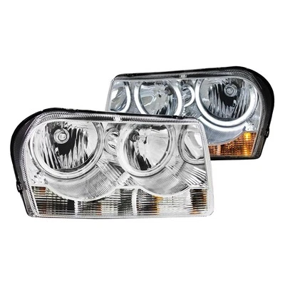 For Chrysler 300 05-10 Driver & Passenger Side Chrome CCFL Halo Euro Headlights Foto 1 de 3