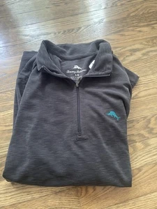 HERREN TOMMY BAHAMA VIA DEL MAR HALBER REISSVERSCHLUSS MIT LOGO (L) NEU mit Etikett schwarz - Bild 1 von 4